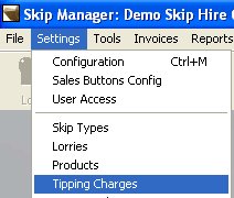  Tipping Charges Menu Option 